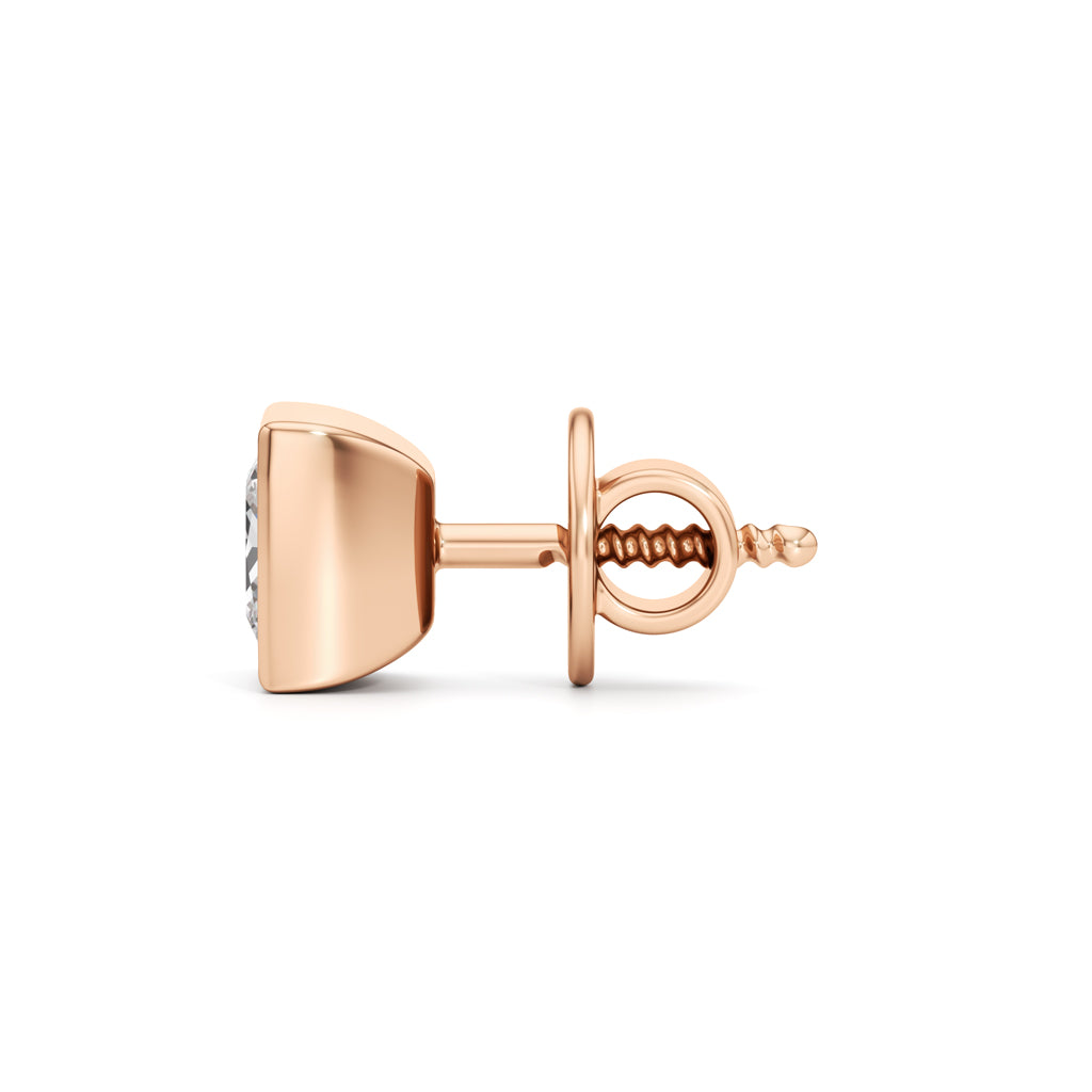 1Ct Princess Shape Solitaire Studs Earrings