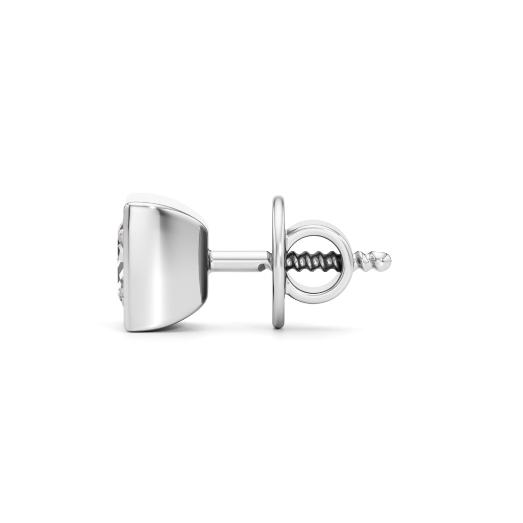 1Ct Princess Shape Solitaire Studs Earrings