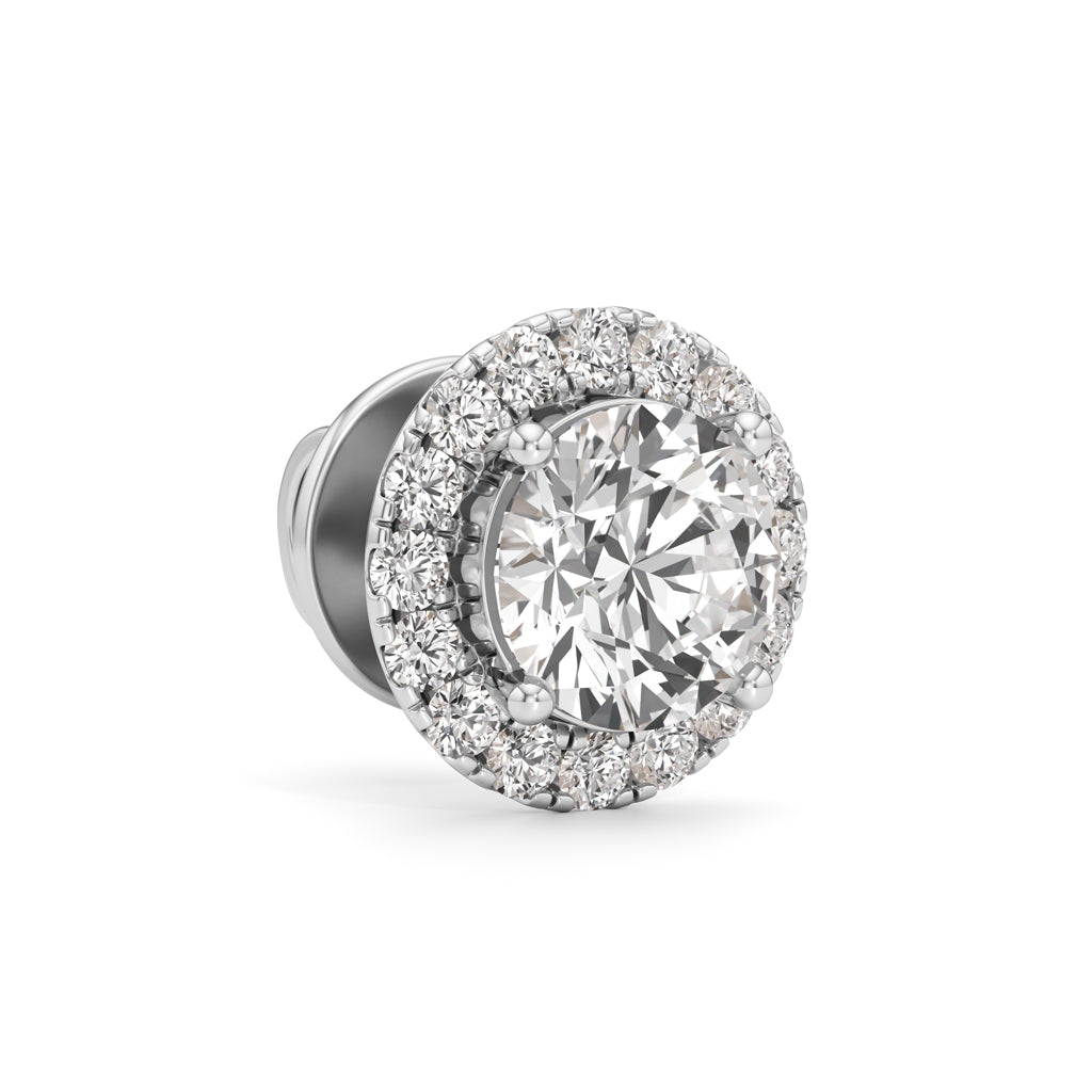 1.25Ct Round Shape Halo Studs Earrings