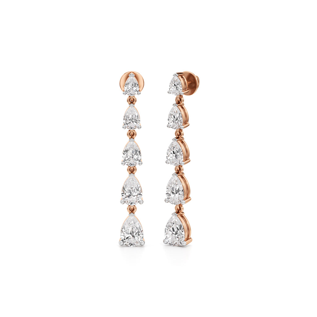 5.5Ct Pear Shape Dangles Earrings