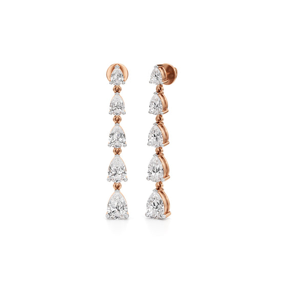 5.5Ct Pear Shape Dangles Earrings
