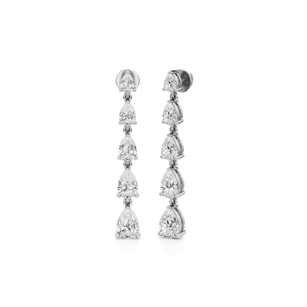 5.5Ct Pear Shape Dangles Earrings