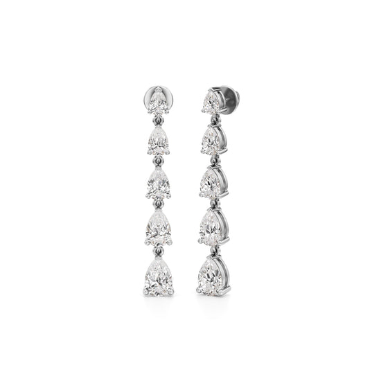 5.5Ct Pear Shape Dangles Earrings