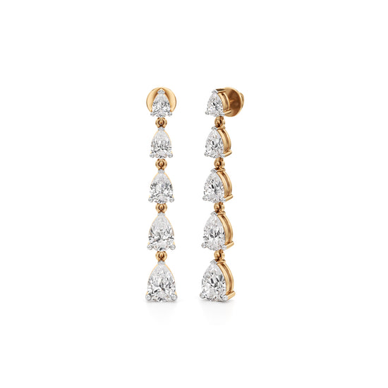 5.5Ct Pear Shape Dangles Earrings