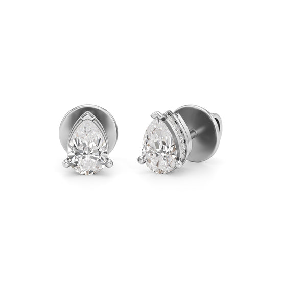 0.75Ct Pear Shape Solitaire Studs Earrings