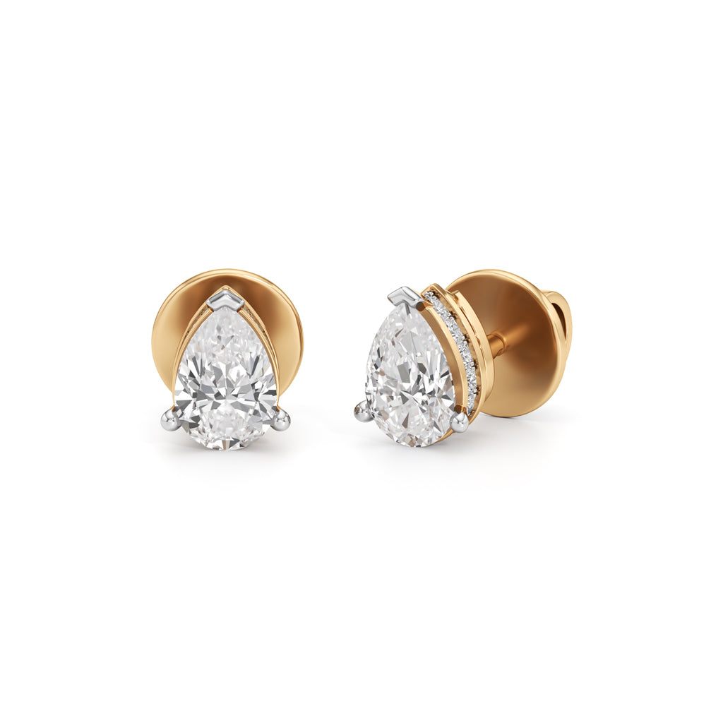 0.75Ct Pear Shape Solitaire Studs Earrings