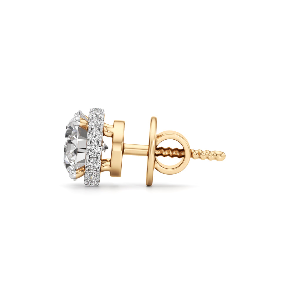 1.50Ct Round Shape Solitaire Studs Earrings