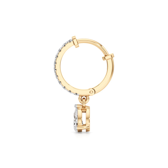 1Ct Pear Shape,,Hoops Earrings