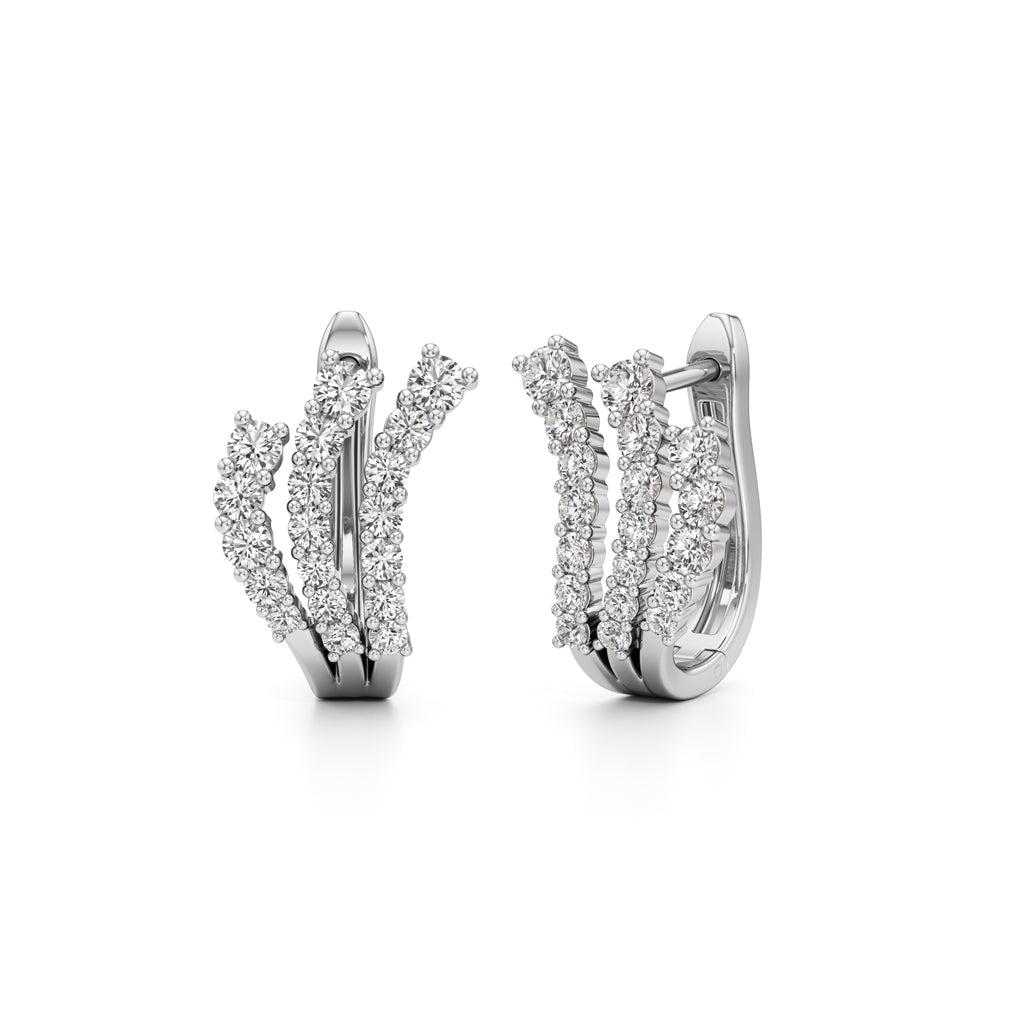 1Ct Round Shape Hoops Earrings
