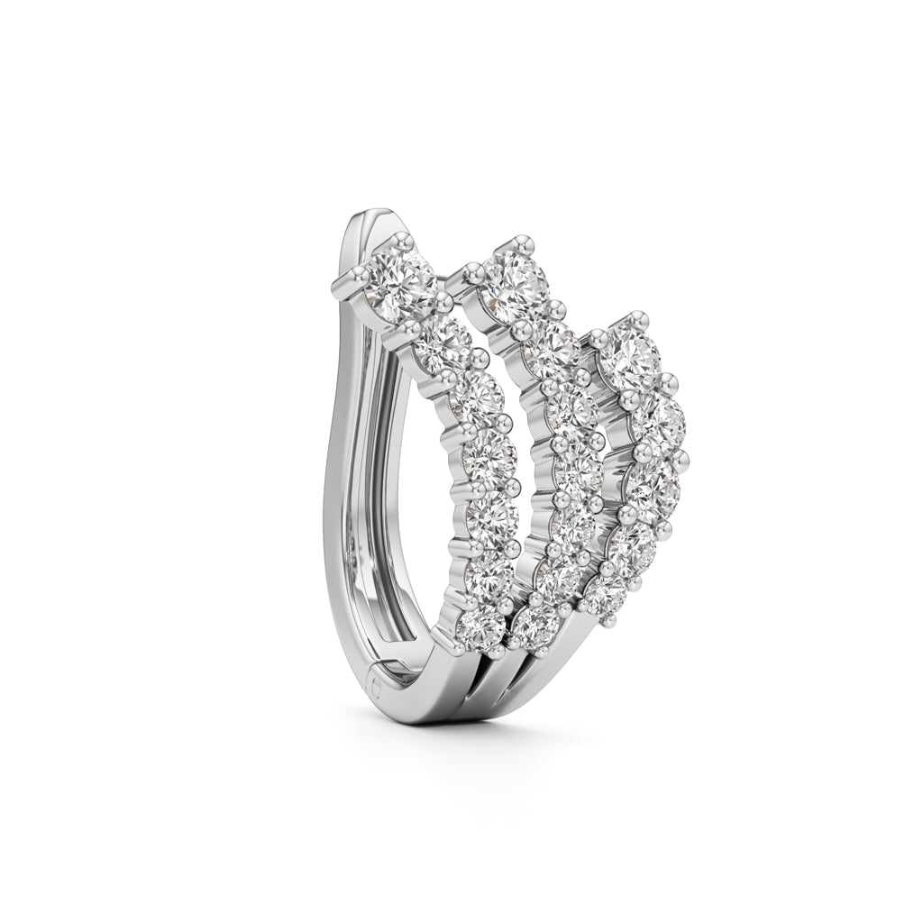 1Ct Round Shape Hoops Earrings