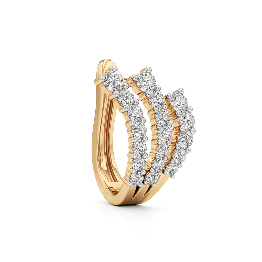 1Ct Round Shape Hoops Earrings