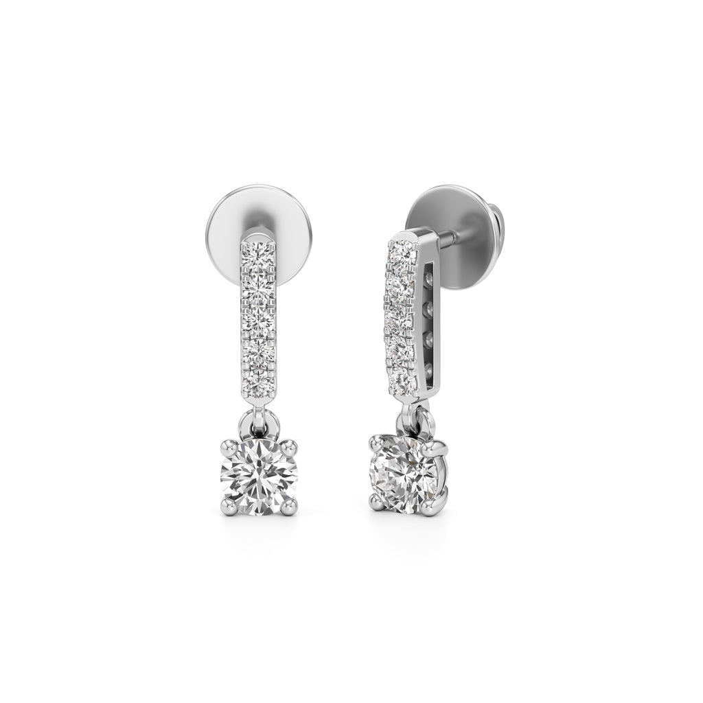 0.50Ct Round Shape Fancy Studs Earrings