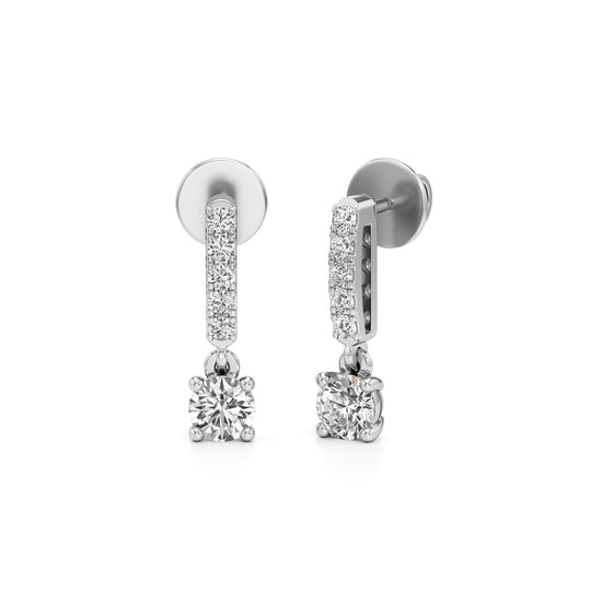 0.50Ct Round Shape Fancy Studs Earrings