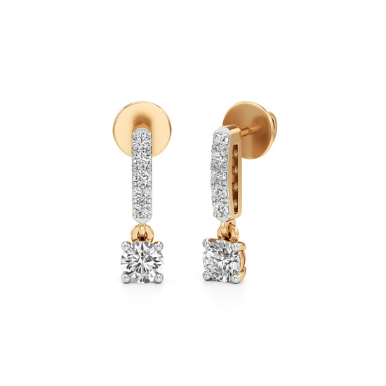 0.50Ct Round Shape Fancy Studs Earrings
