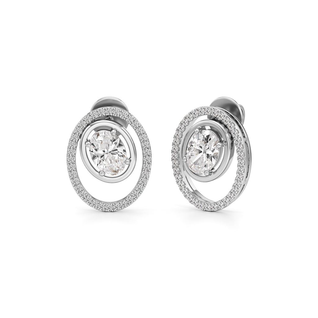 2.25Ct Oval Shape Fancy Studs Earrings