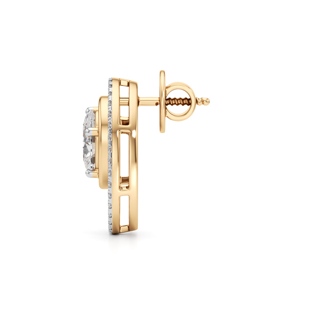 2.25Ct Oval Shape Fancy Studs Earrings
