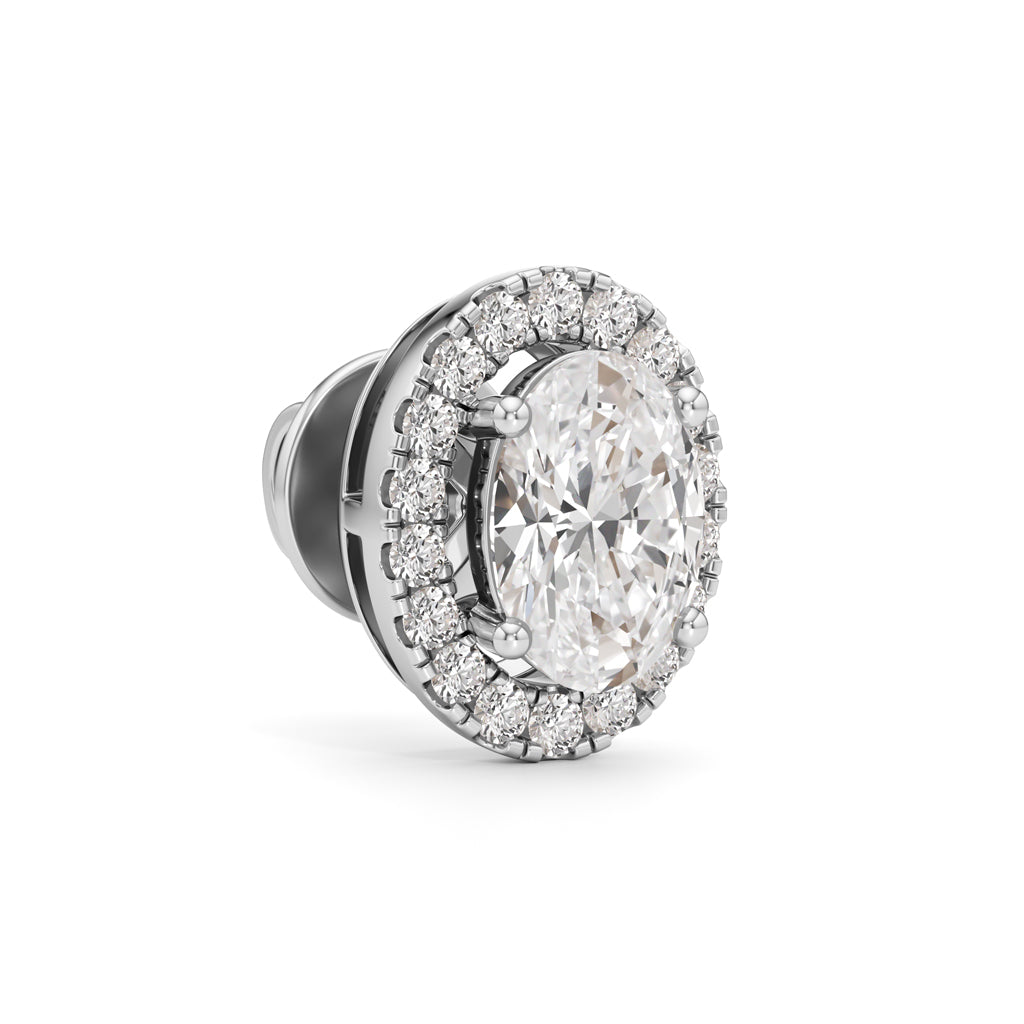 1.75Ct Round Shape Halo Studs Earrings