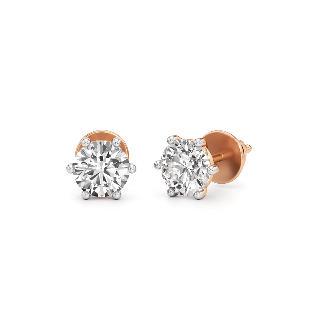 1.5Ct Round Shape Solitaire Studs Earrings