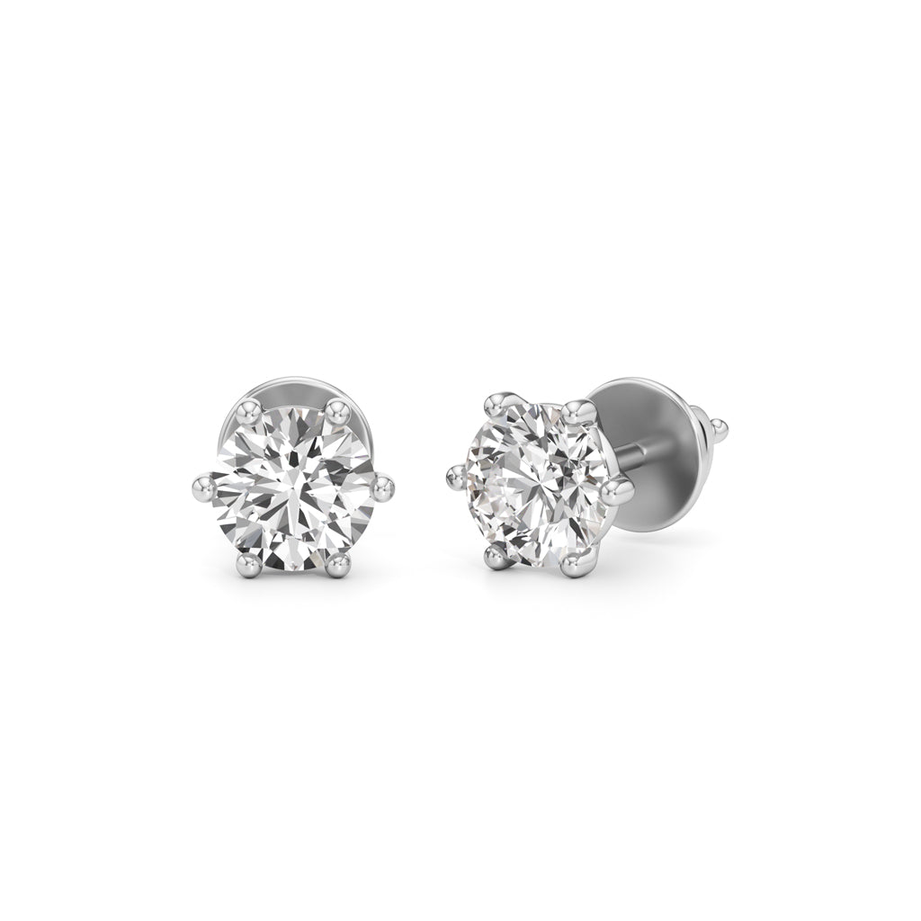 1.5Ct Round Shape Solitaire Studs Earrings