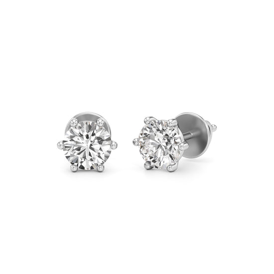 1.5Ct Round Shape Solitaire Studs Earrings