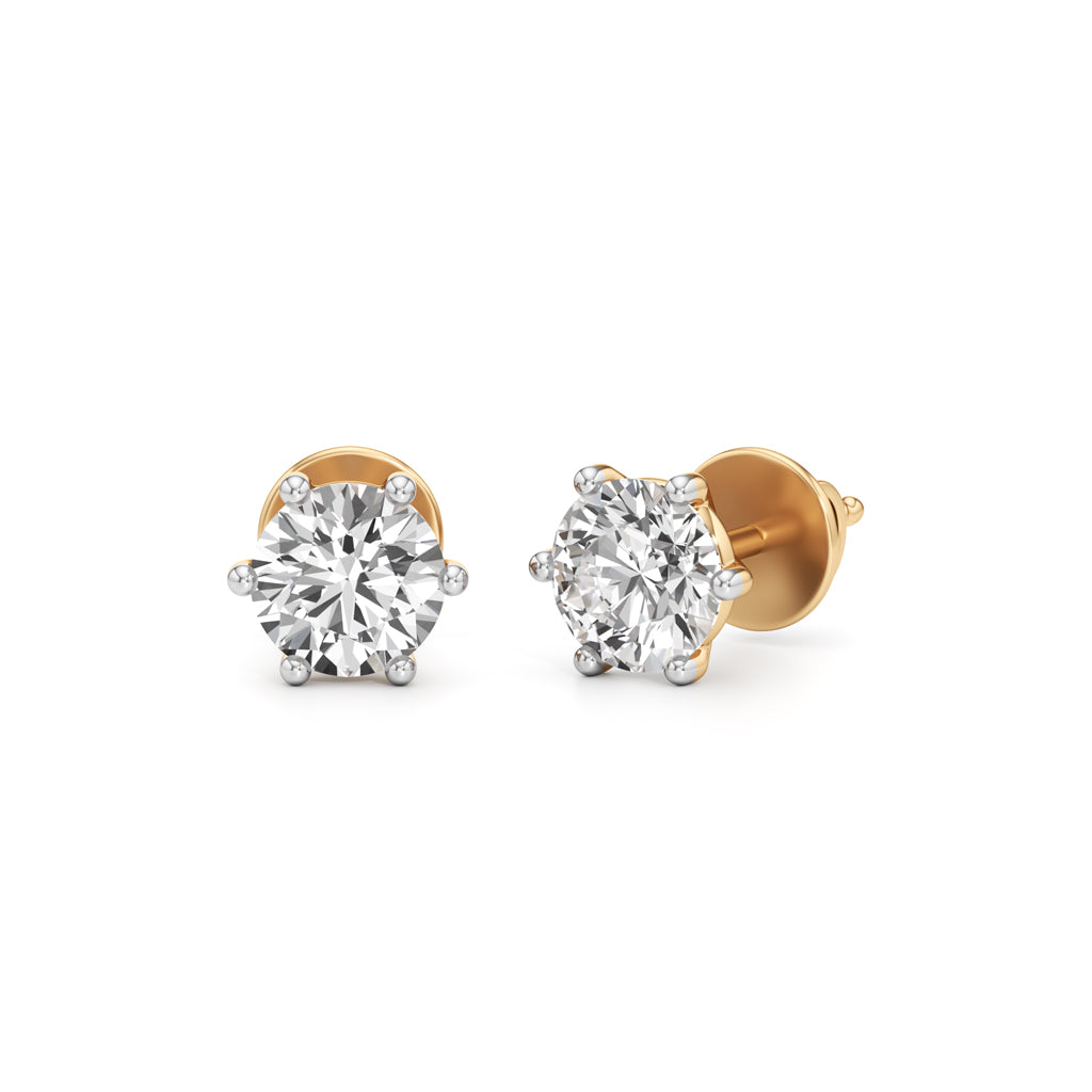 1.5Ct Round Shape Solitaire Studs Earrings