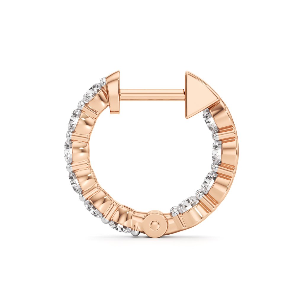 1.50Ct Round Shape Hoops Earrings