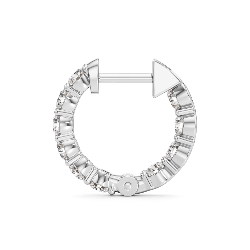 1.50Ct Round Shape Hoops Earrings