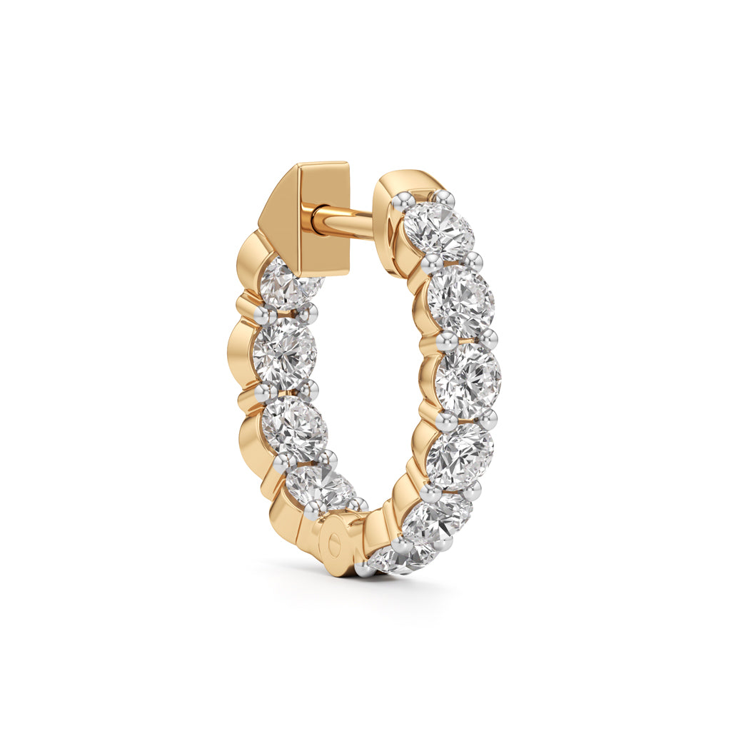 1.50Ct Round Shape Hoops Earrings