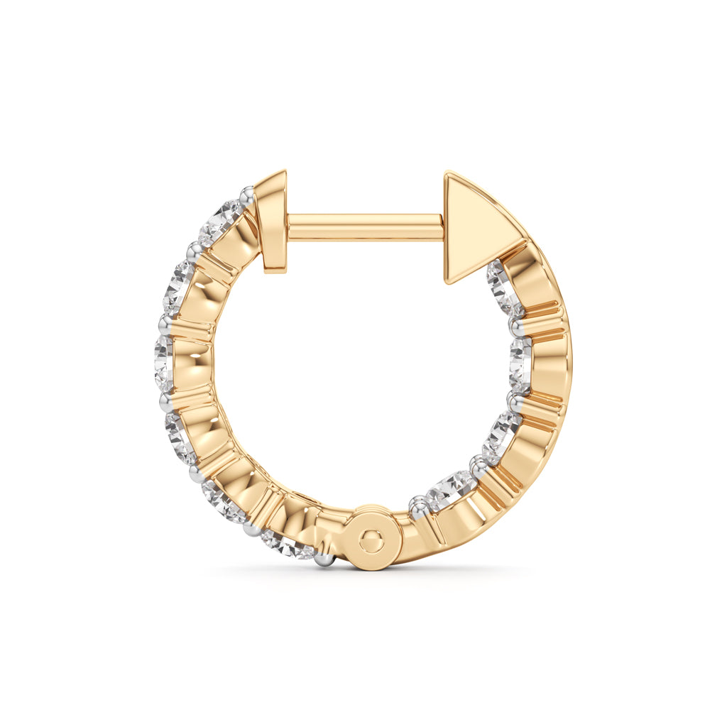 1.50Ct Round Shape Hoops Earrings