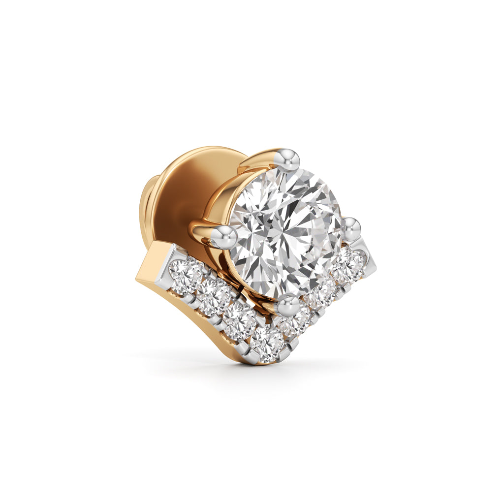 1Ct Round Shape Halo Studs Earrings