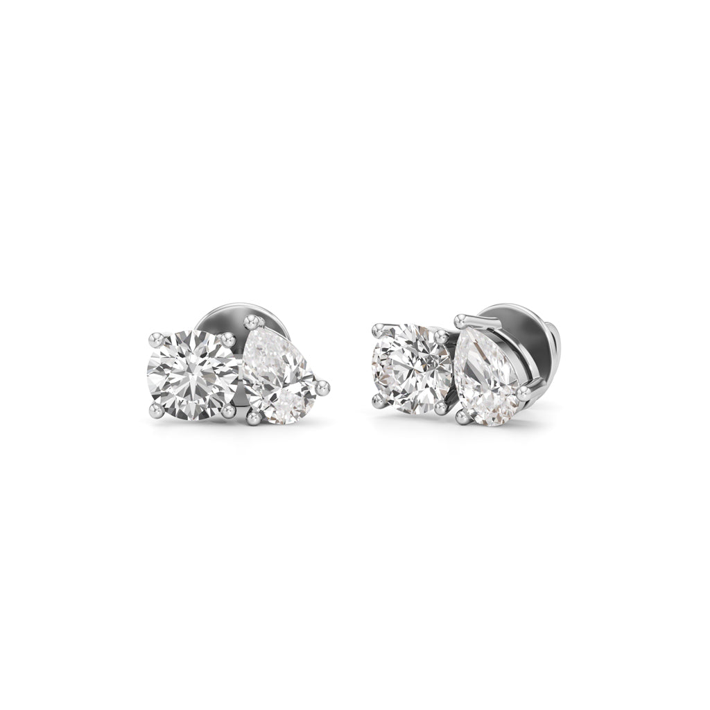 1.5Ct Pear Shape Solitaire Studs Earrings