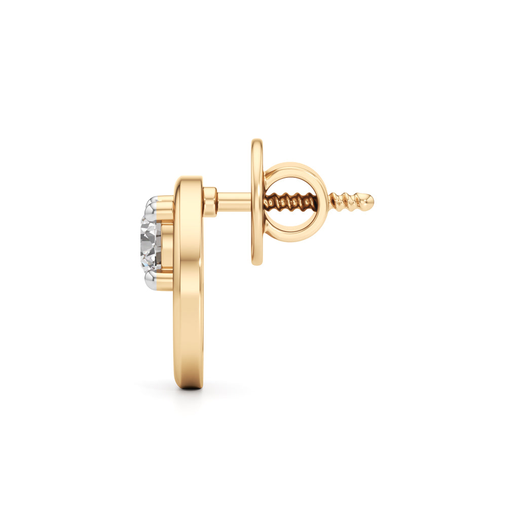 0.5Ct Round Shape Solitaire Studs Earrings