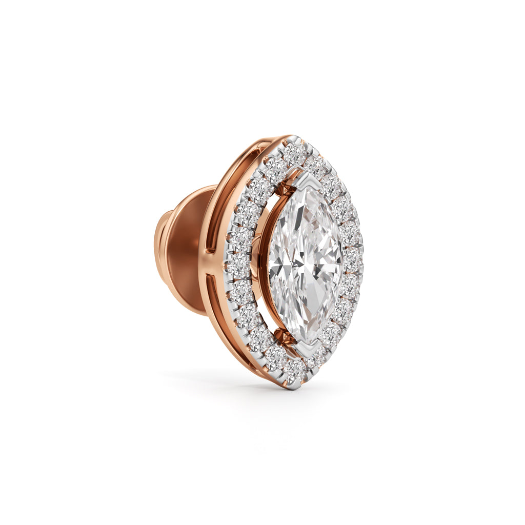 1.25Ct Marquise Shape Halo Studs Earrings