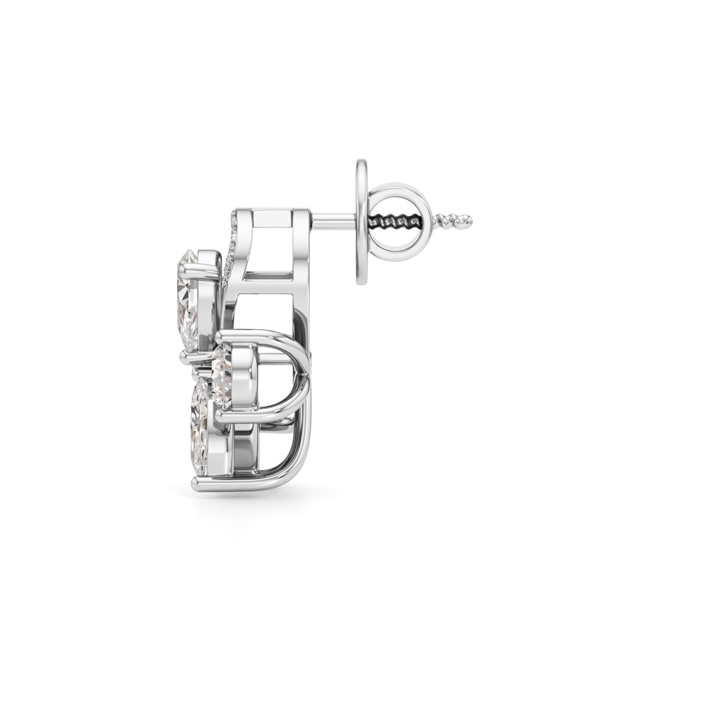 3Ct Marquise Shape Fancy Studs Earrings