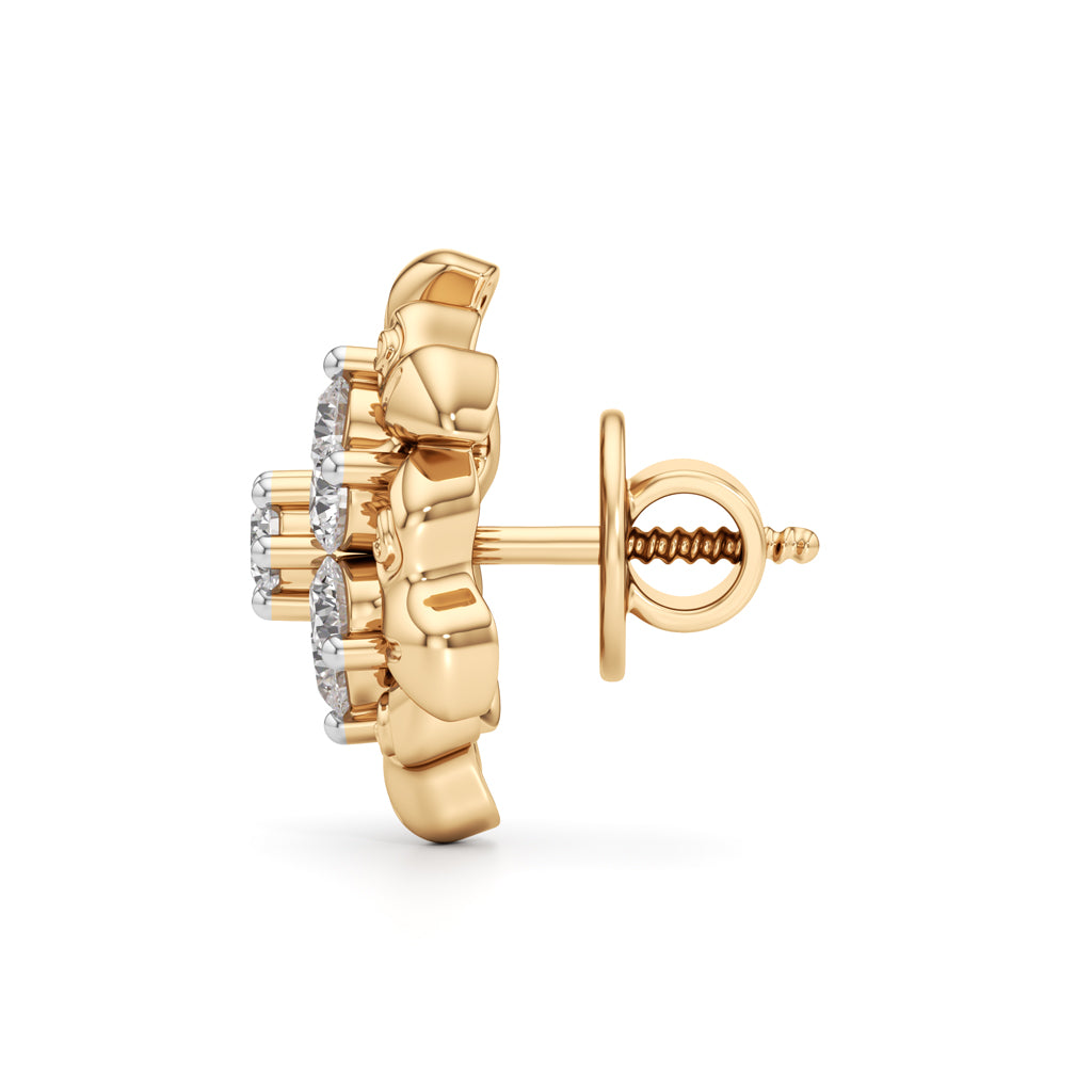 0.75Ct Round Shape Fancy Studs Earrings