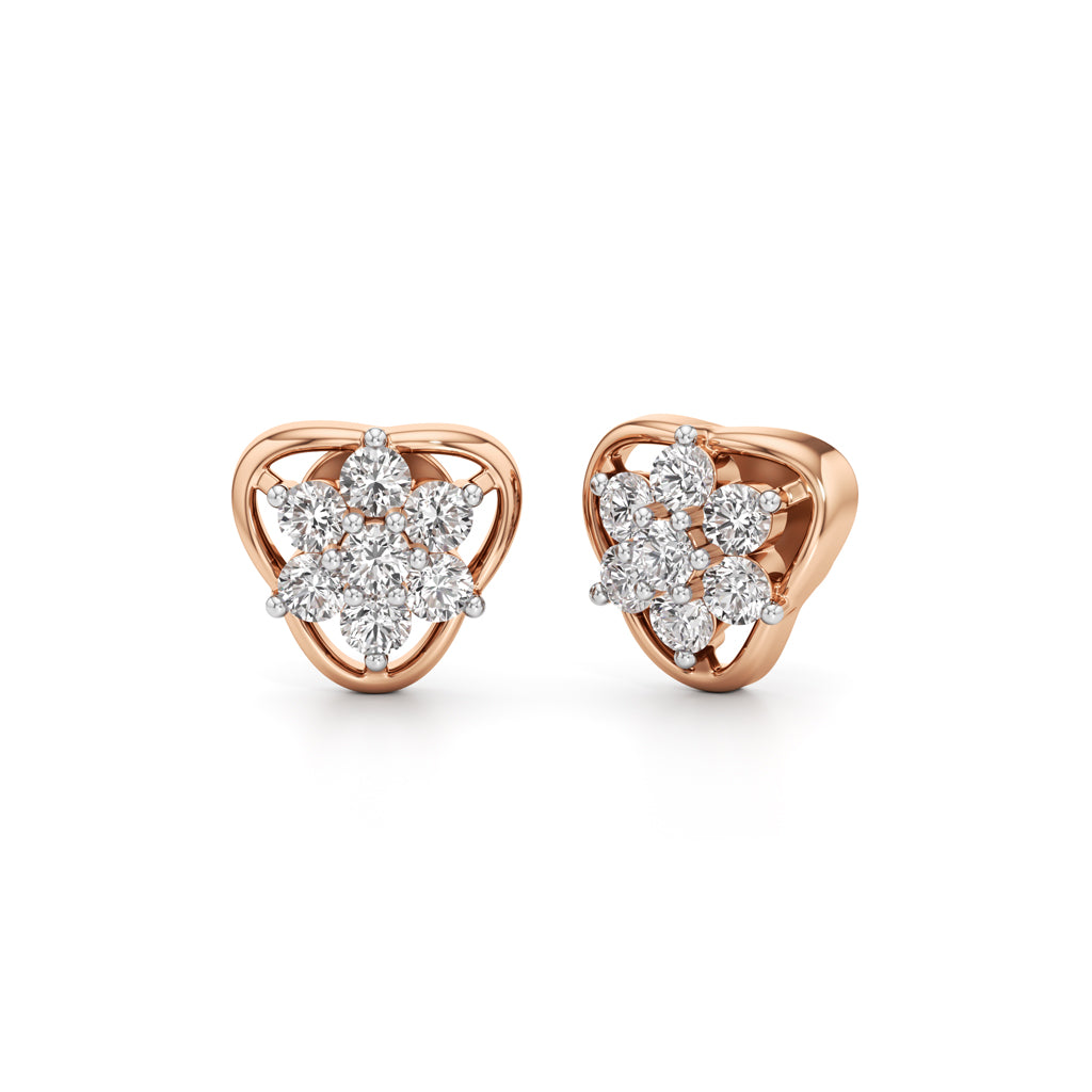 0.75Ct Round Shape Fancy Studs Earrings