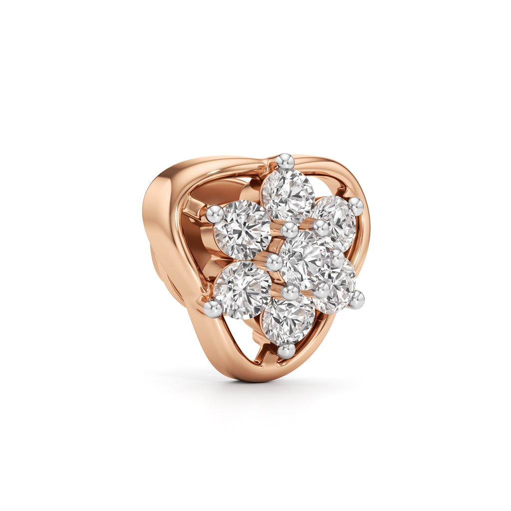 0.75Ct Round Shape Fancy Studs Earrings