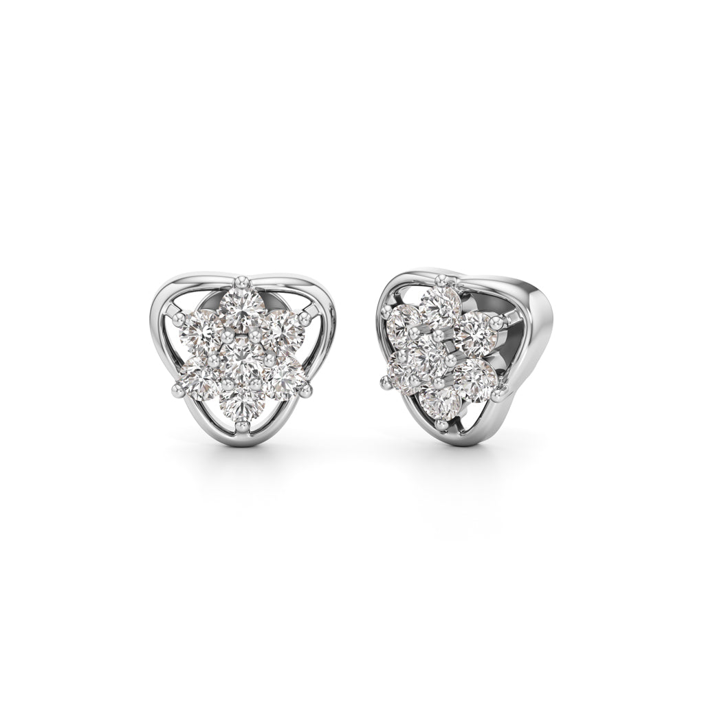 0.75Ct Round Shape Fancy Studs Earrings