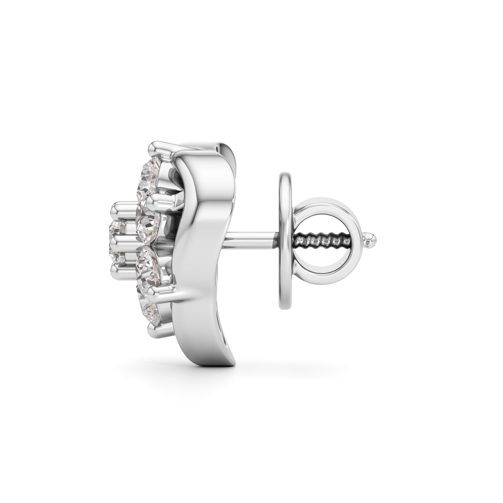 0.75Ct Round Shape Fancy Studs Earrings