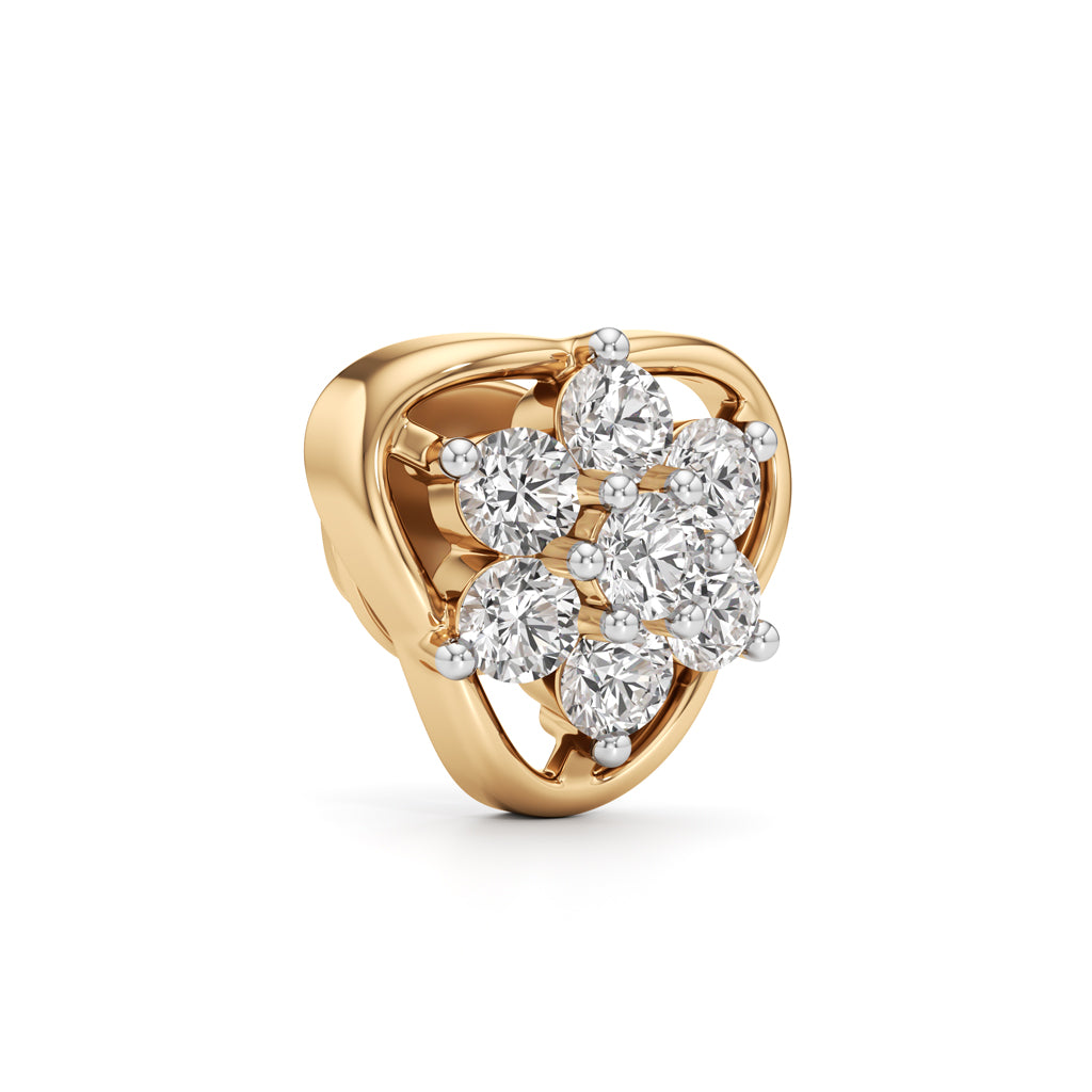 0.75Ct Round Shape Fancy Studs Earrings