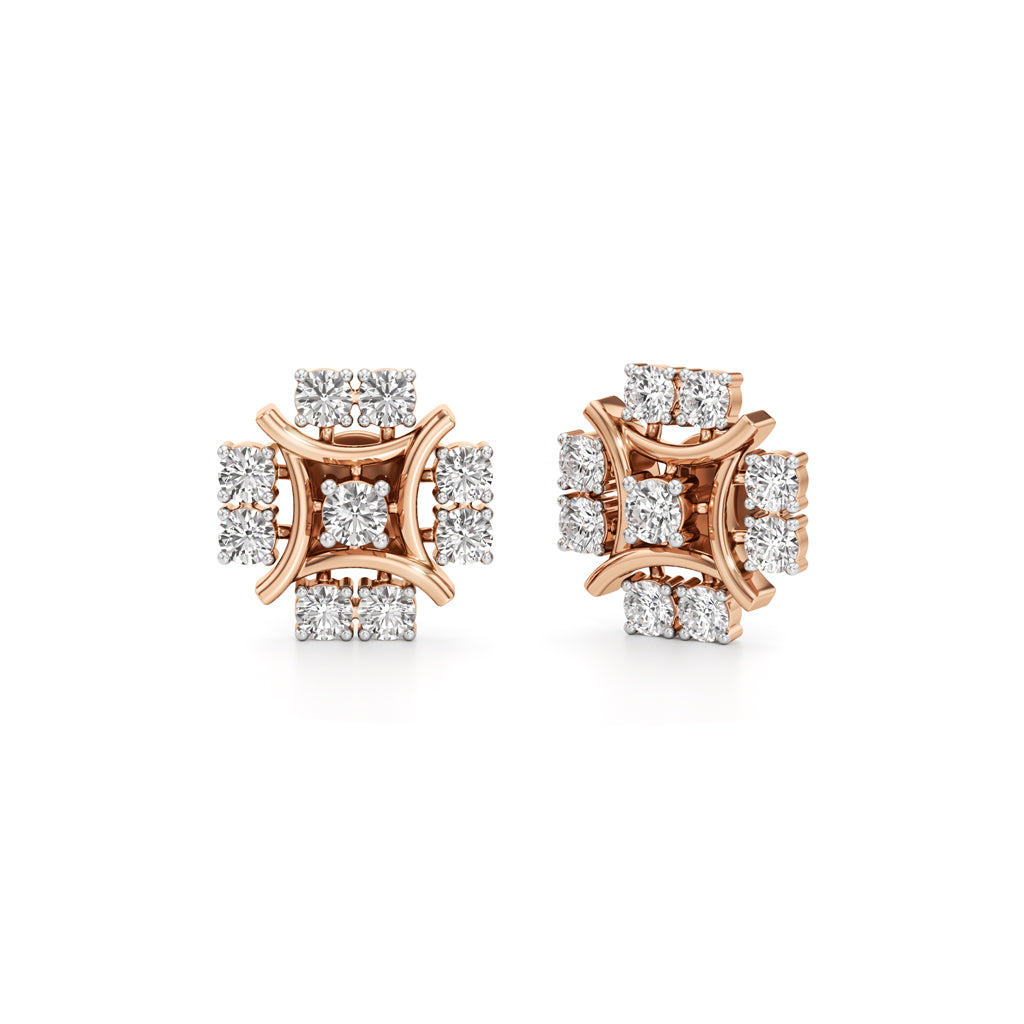 2.50Ct Round Shape Fancy Studs Earrings