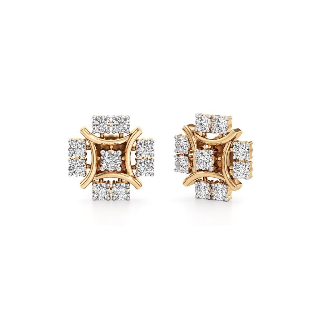 2.50Ct Round Shape Fancy Studs Earrings