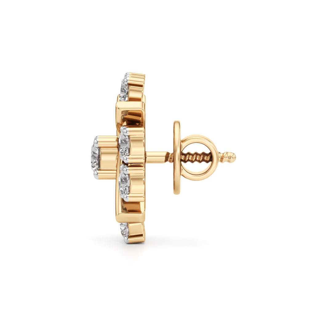 2.50Ct Round Shape Fancy Studs Earrings