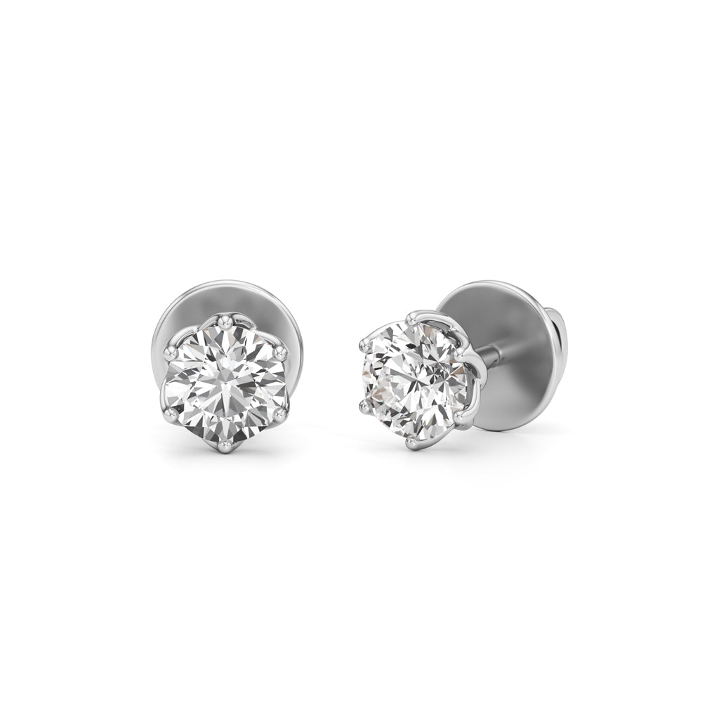 Round Shape Solitaire Studs Earrings