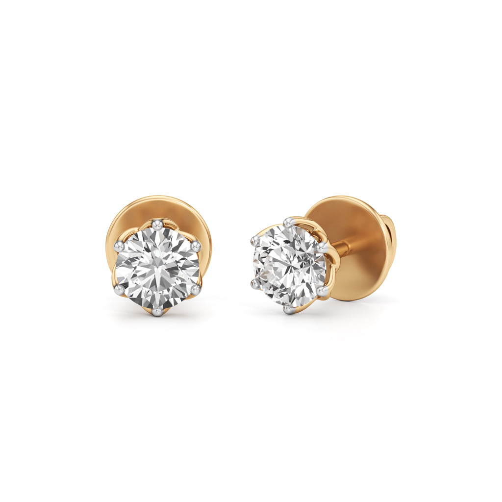 Round Shape Solitaire Studs Earrings