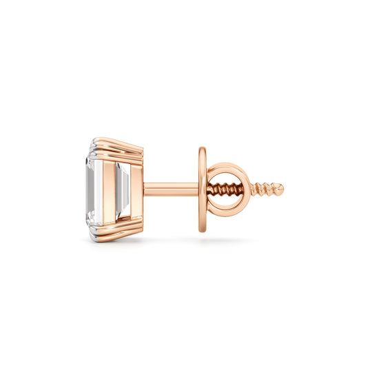 1.5Ct Emerald Shape Solitaire Studs Earrings