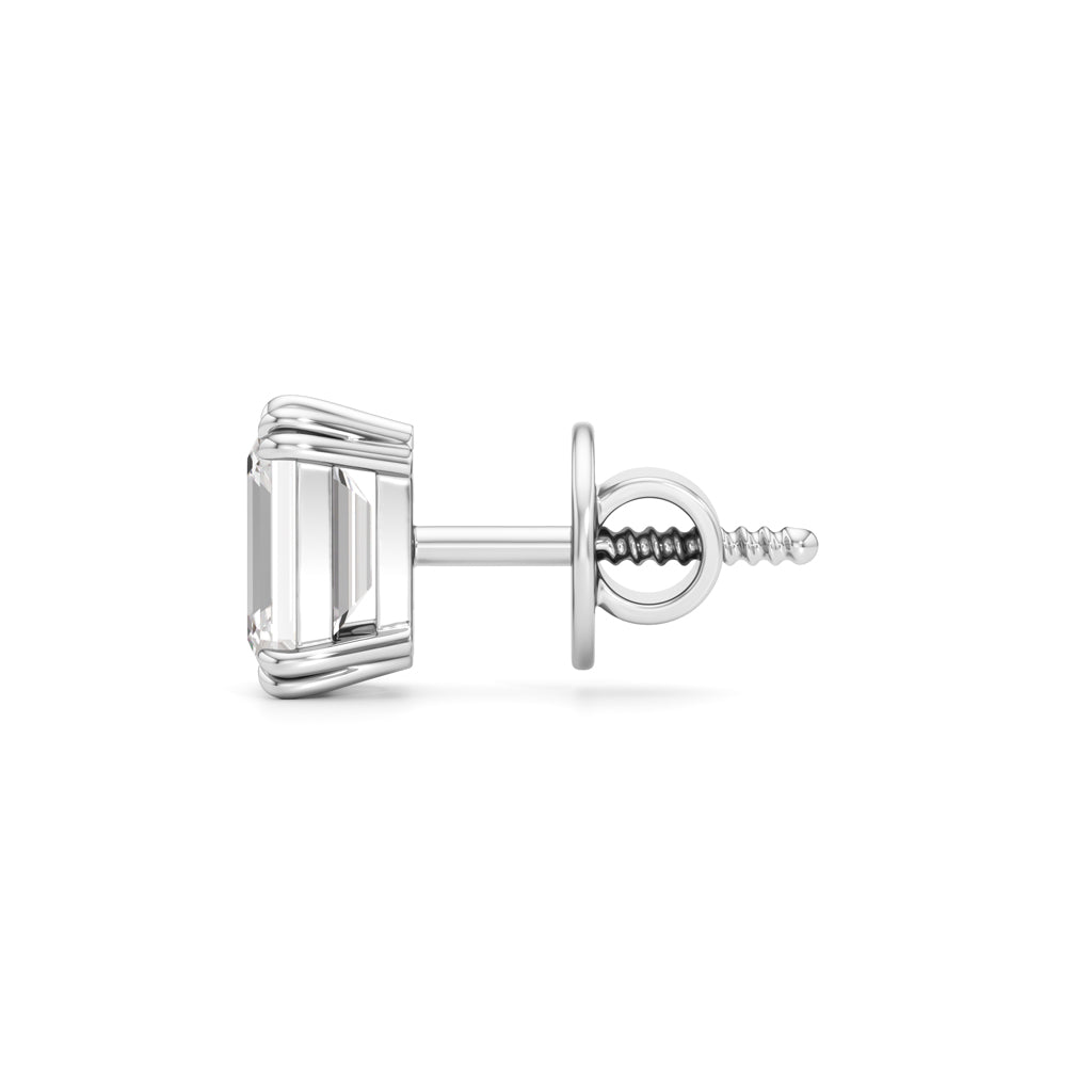1.5Ct Emerald Shape Solitaire Studs Earrings