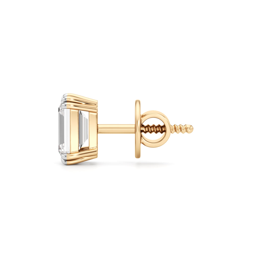 1.5Ct Emerald Shape Solitaire Studs Earrings