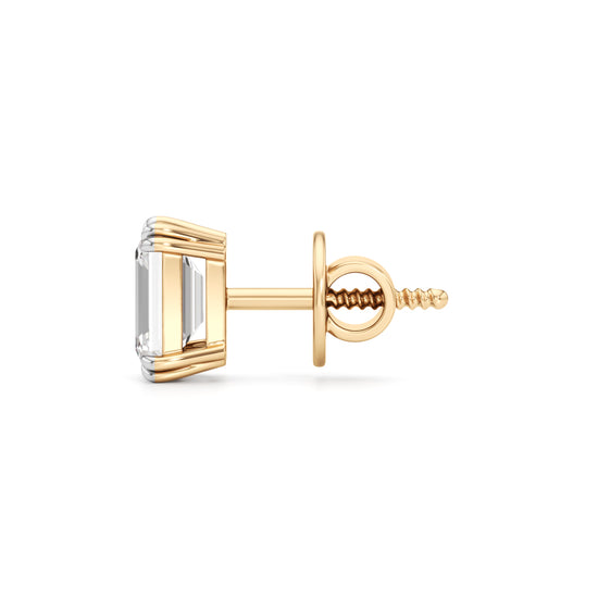 1.5Ct Emerald Shape Solitaire Studs Earrings