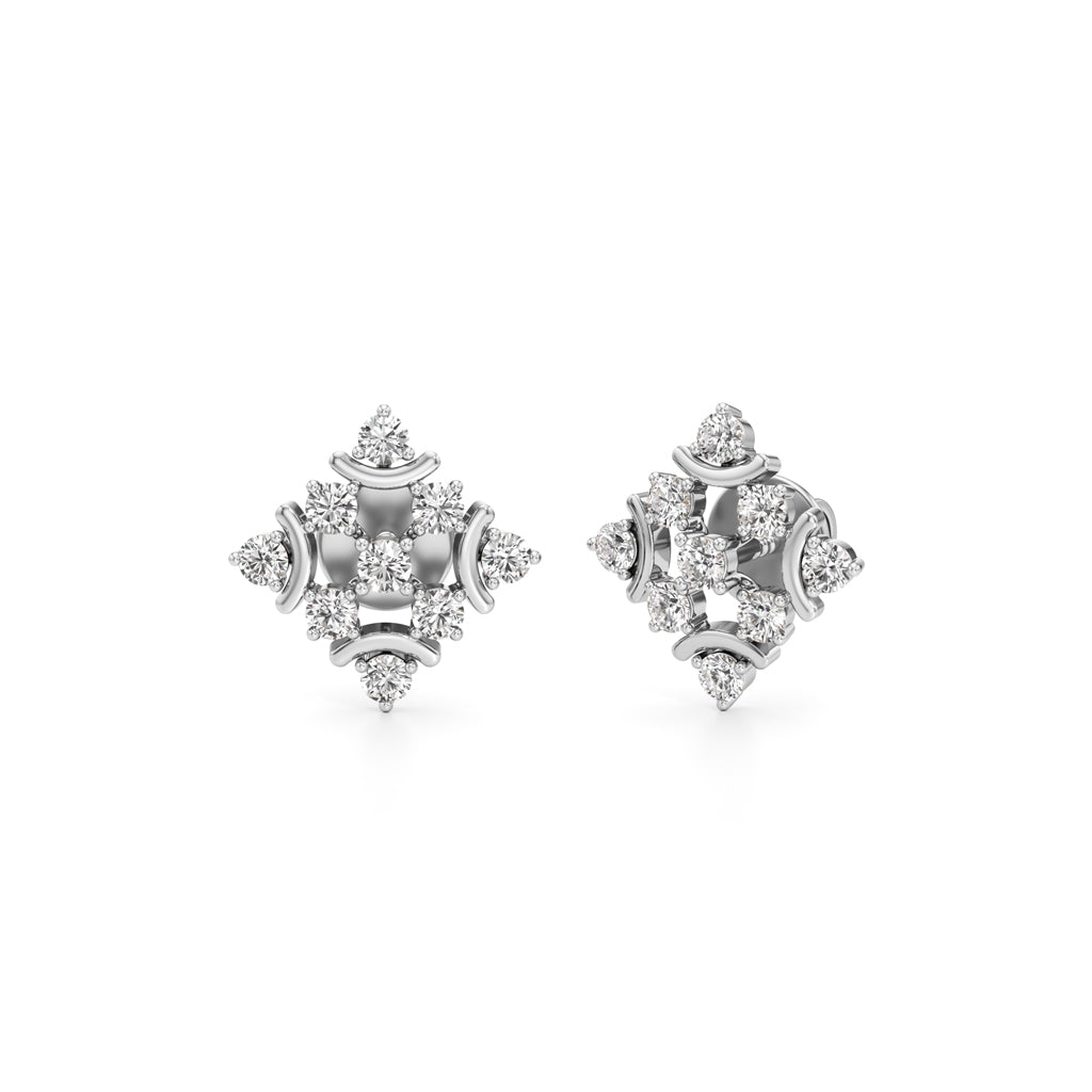 0.75Ct Round Shape Fancy Studs Earrings